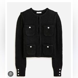 J.crew black Odette sweater cardigan lady jacket with jewel buttons size 2X